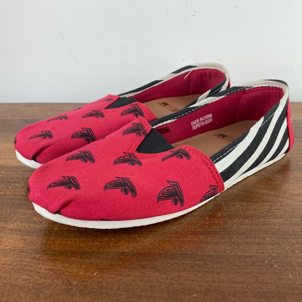ATLANTA FALCONS Women’s Slip On Canvas Shoes Red Black NFL size MEDIUM